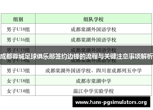 成都蓉城足球俱乐部签约边锋的流程与关键注意事项解析 成都蓉城足球俱乐部签约边锋的流程与关键注意事项解析