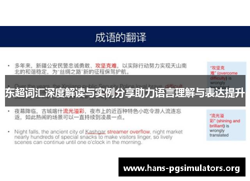 东超词汇深度解读与实例分享助力语言理解与表达提升