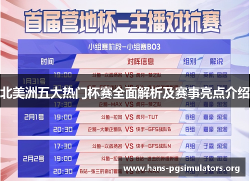 北美洲五大热门杯赛全面解析及赛事亮点介绍 北美洲五大热门杯赛全面解析及赛事亮点介绍